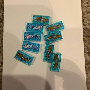 Blue Koi Aquarium Decorative Tiles - Pack of 9